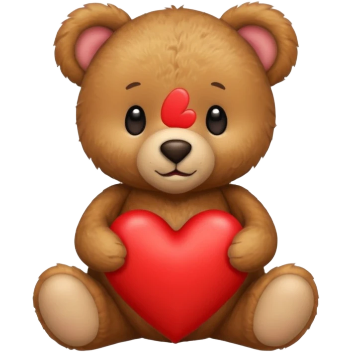 Teddy bear holding love  emoji