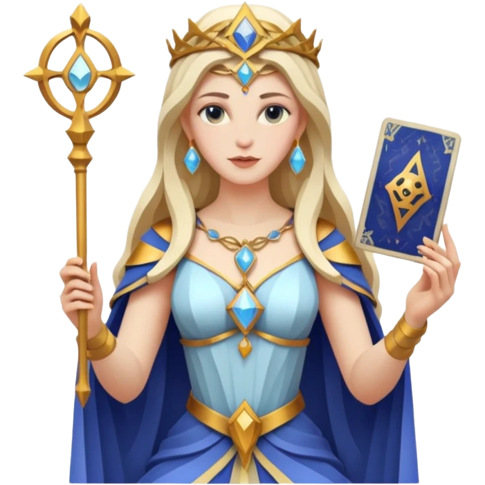 fantasy magic tarot card low poly goddess emoji