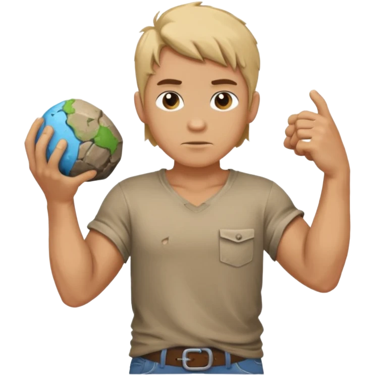 Atlas the greek god with a boulder and shirt With hole emoji