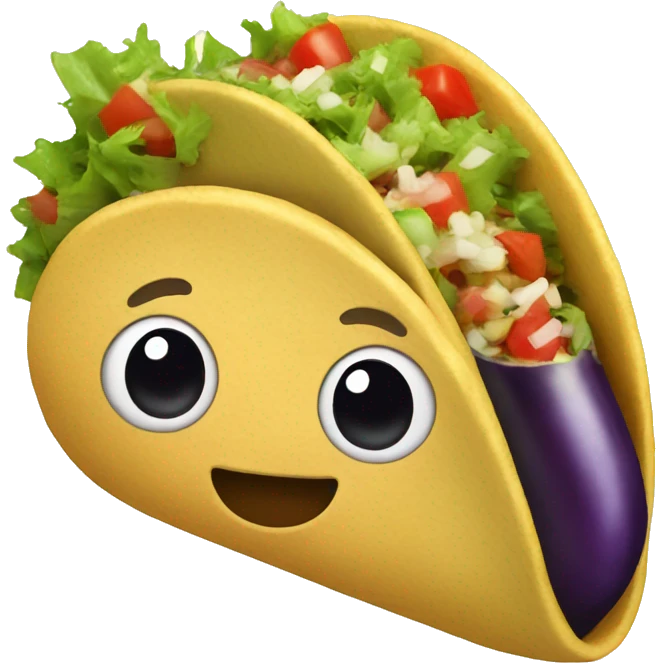 taco with whole eggplant inside emoji