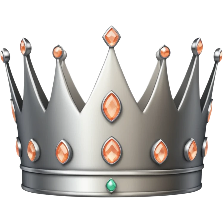 silver feminine crown with peach colored stones emoji
