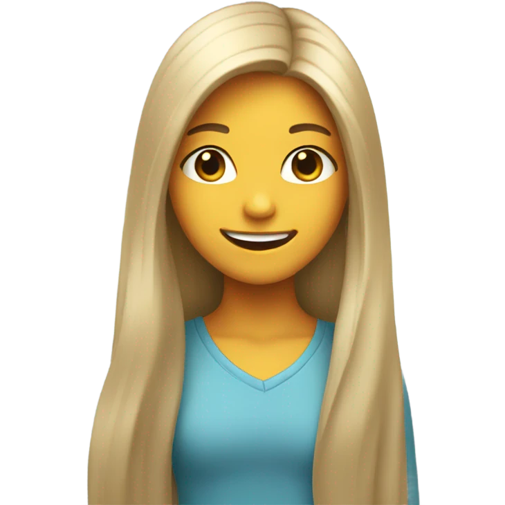 smiling girl with long hair emoji