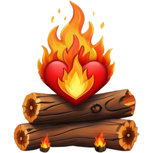 heart with autumn bonfire emoji