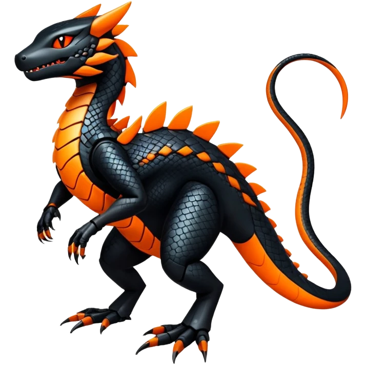 Modern Futuristic Scaly Cyber-Salandit-Litten-Hybrid (Full body) emoji