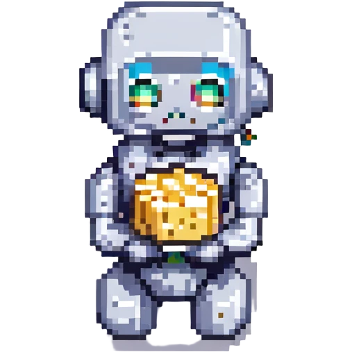 robot eating cheese emoji