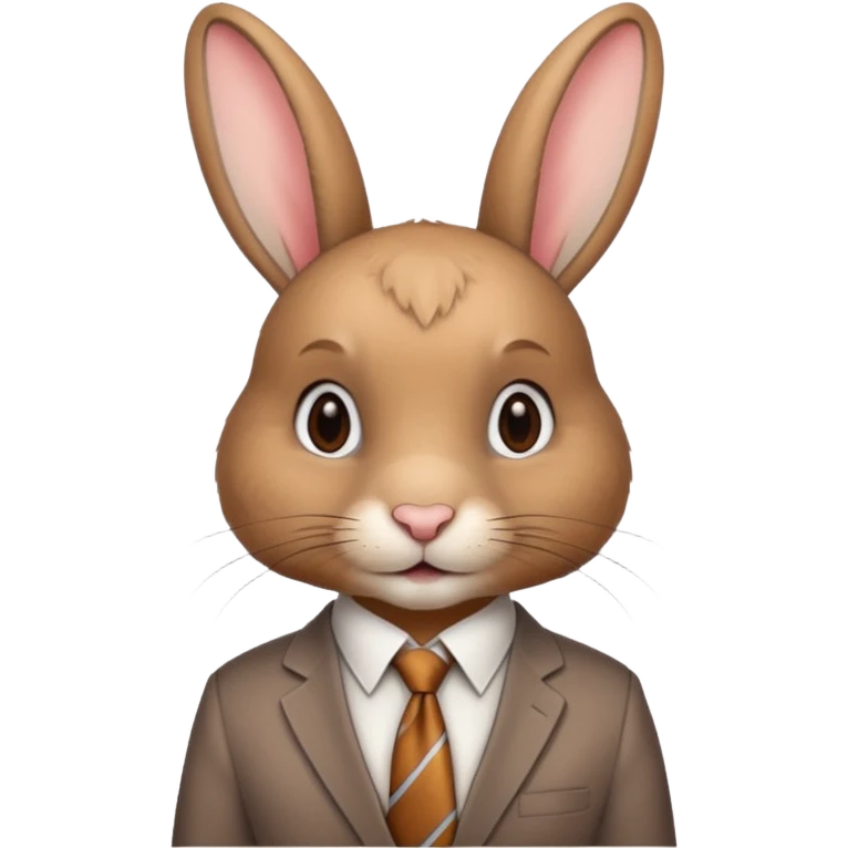 Rabbit short hair and tie emoji