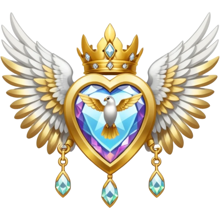 holy saint emblem with white wings and diamond in the middle emoji