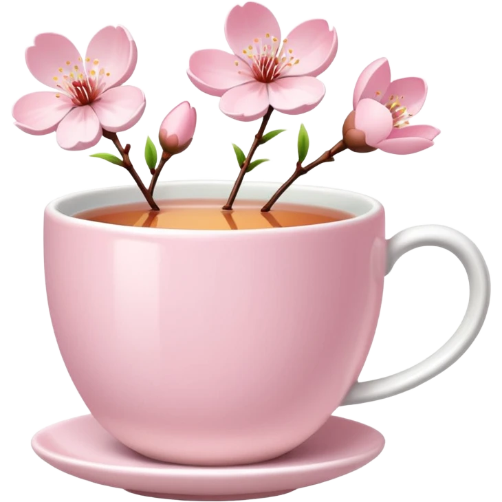 Cute Pastel pink Cherry Blossom  Tea emoji