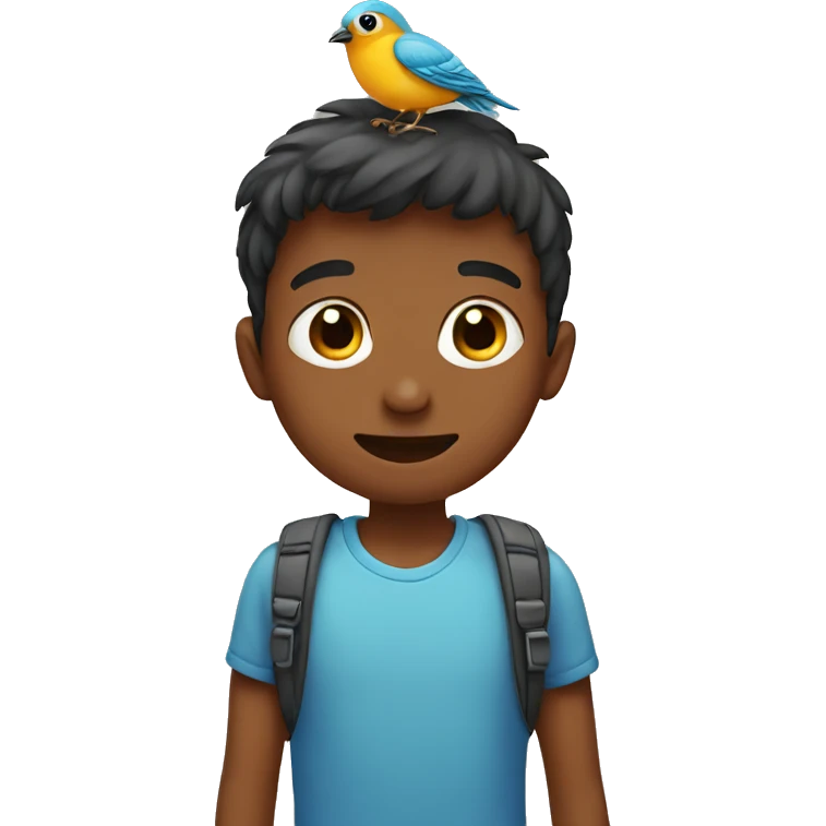 boy with bird emoji