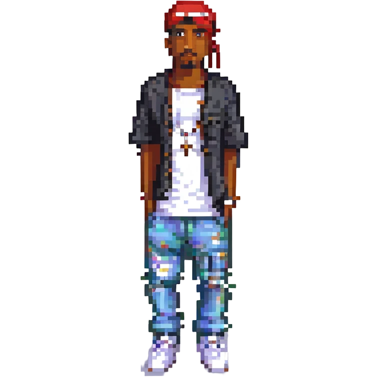 2Pac в полный рост, no background emoji