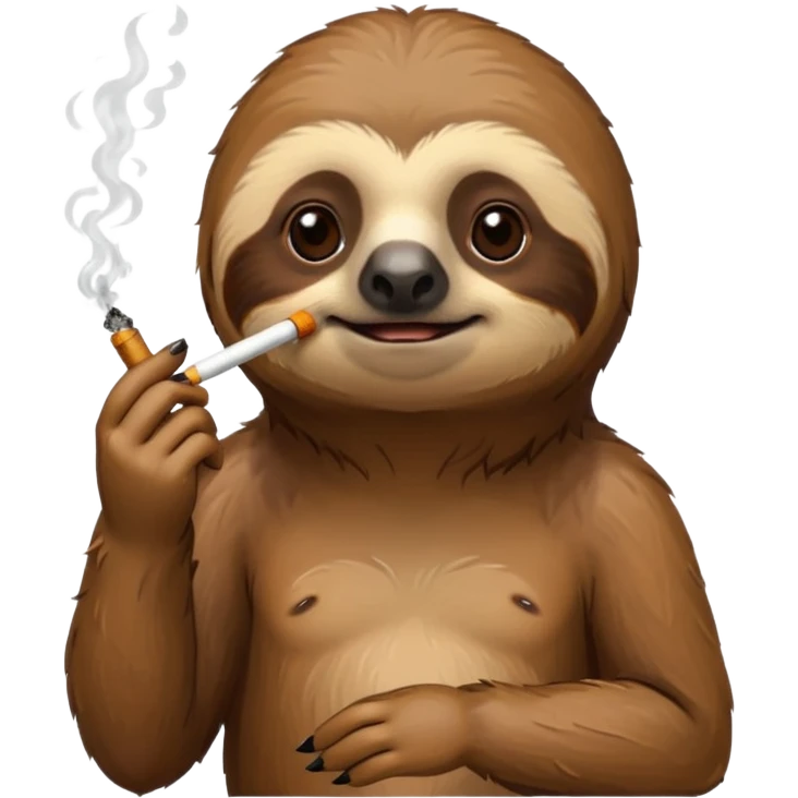 Sloth smoking a cig emoji