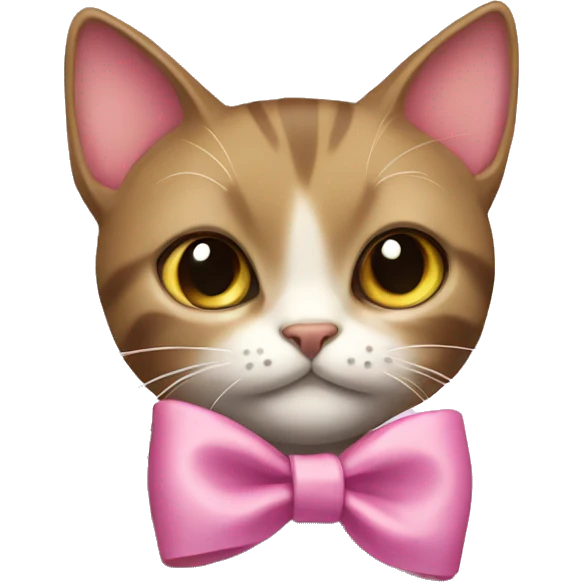 cat with coquette bow emoji