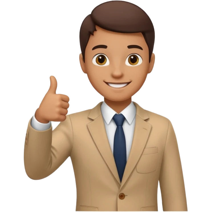 business student giving a thumbs up emoji