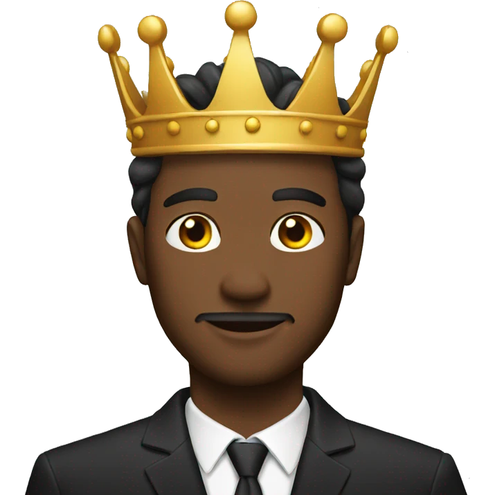 Man black suit crown emoji