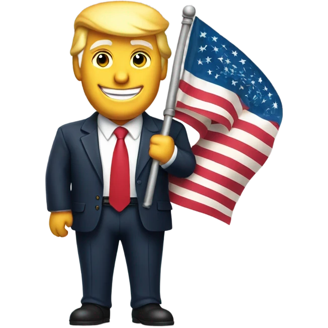 Donald trump holding a flag emoji