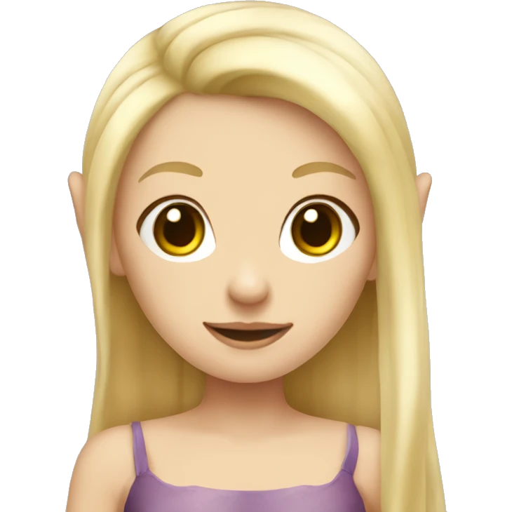 withe skin elf girl with blonde hair emoji