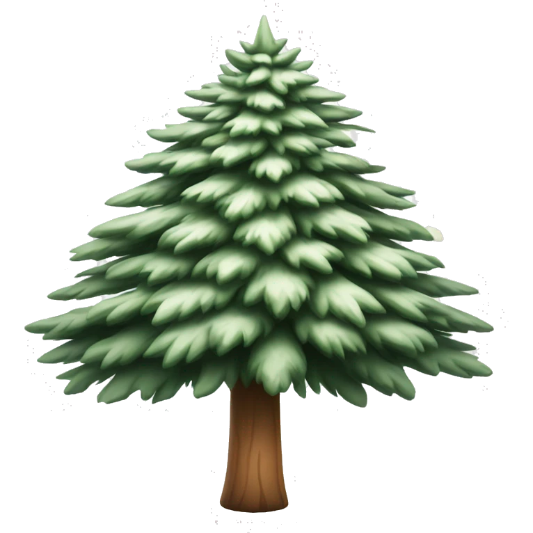  actual white fir christmas tree isolated.  emoji