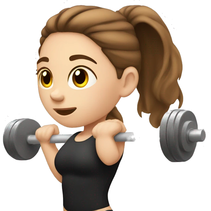 weightlifting  gym white girl with brown hair emoji