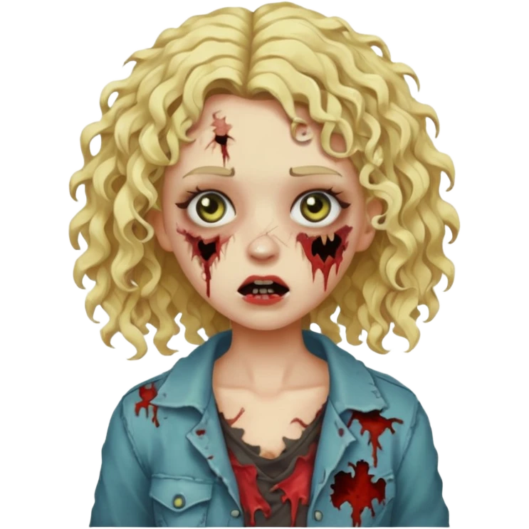girl zombie with curly blonde hair  emoji