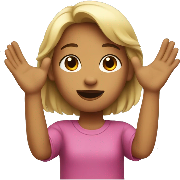 A girl with her hands up emoji