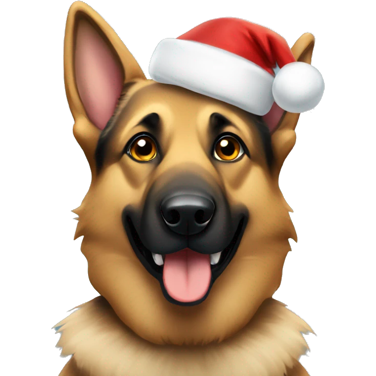 German shepherd Santa emoji