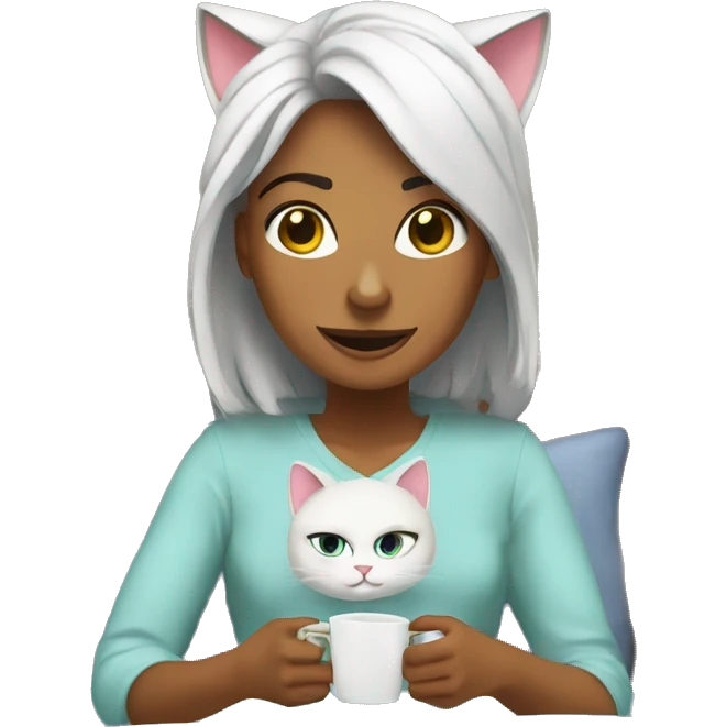 wake up with kitty emoji