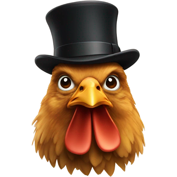 chicken with bowler,” a work of art inspired by famed Belgian surrealist artist, René Magritte.  emoji