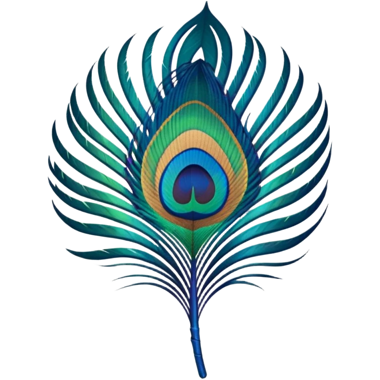 Peacock feather single simple emoji