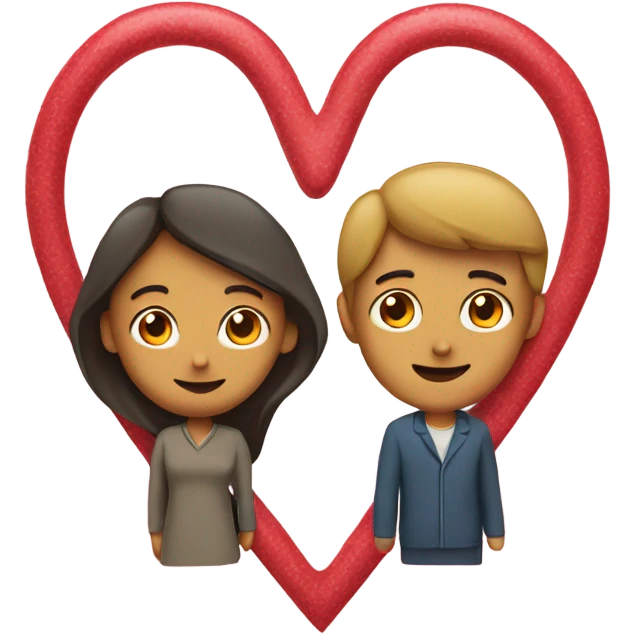 Heart and man and woman emoji