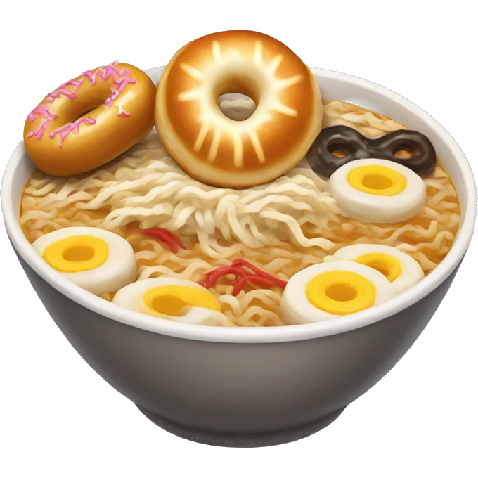 ramen with donuts inside emoji