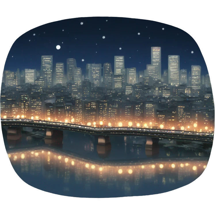City lights of Tokyo by night emoji