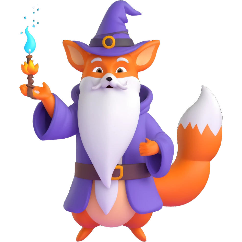 fox wizard casting a spell emoji