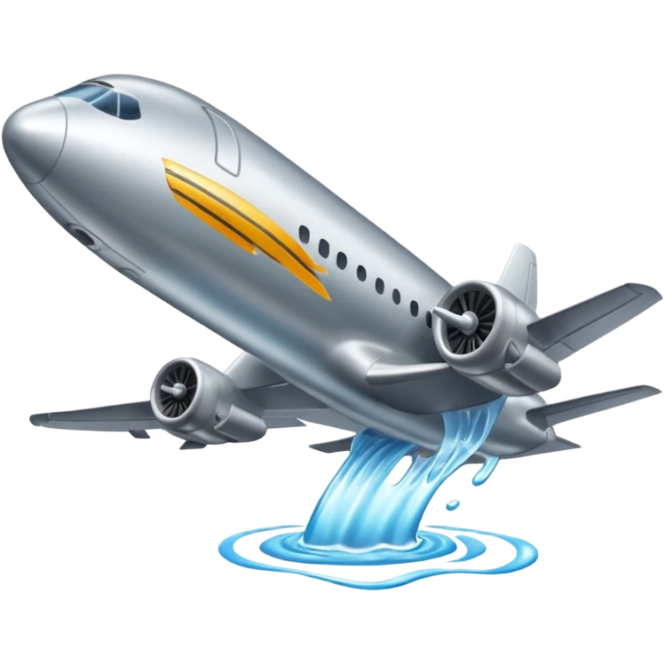 Fuel being put into airplane wing tank emoji
