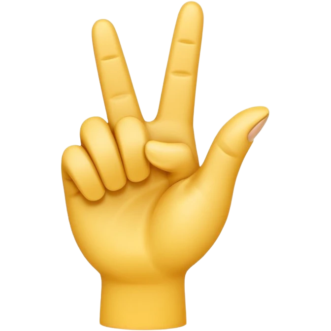 A 3D emoji in iOS emoji aesthetic style of a hand making a trigger-like gesture, with the index finger extended forward and the thumb raised upward, other fingers folded, clean white background, glossy and smooth Apple-style design emoji