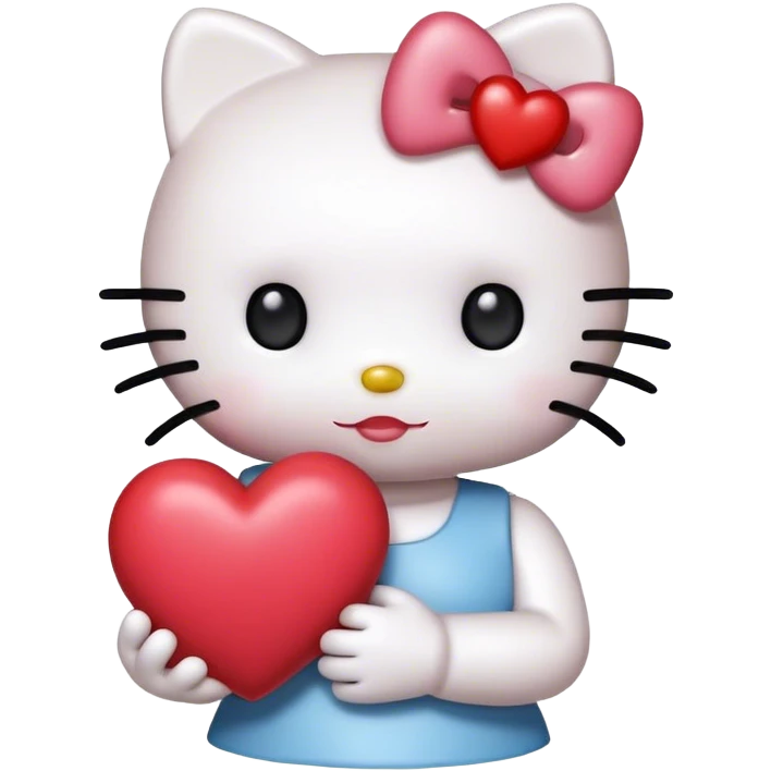 Hello kitty  whit heart emoji