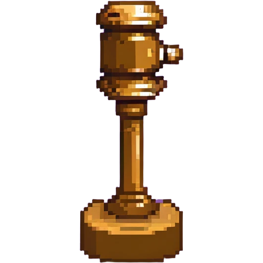 Moderator gavel with purple background, admin symbol emoji