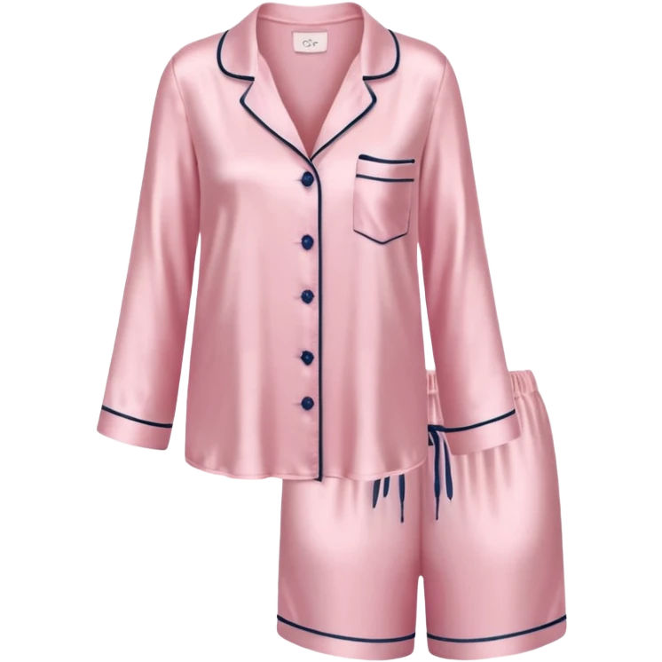 Light pink silk pyjamas set emoji