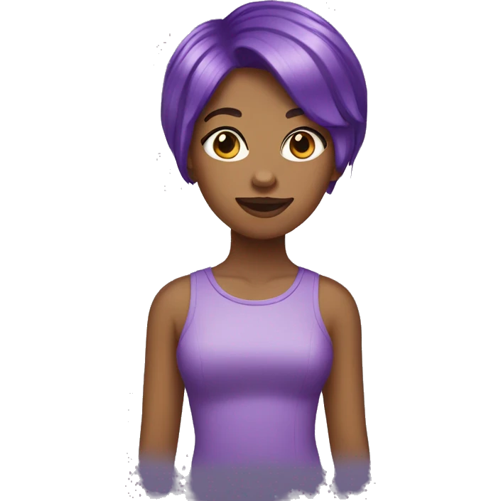 girl with purple pixie cut emoji