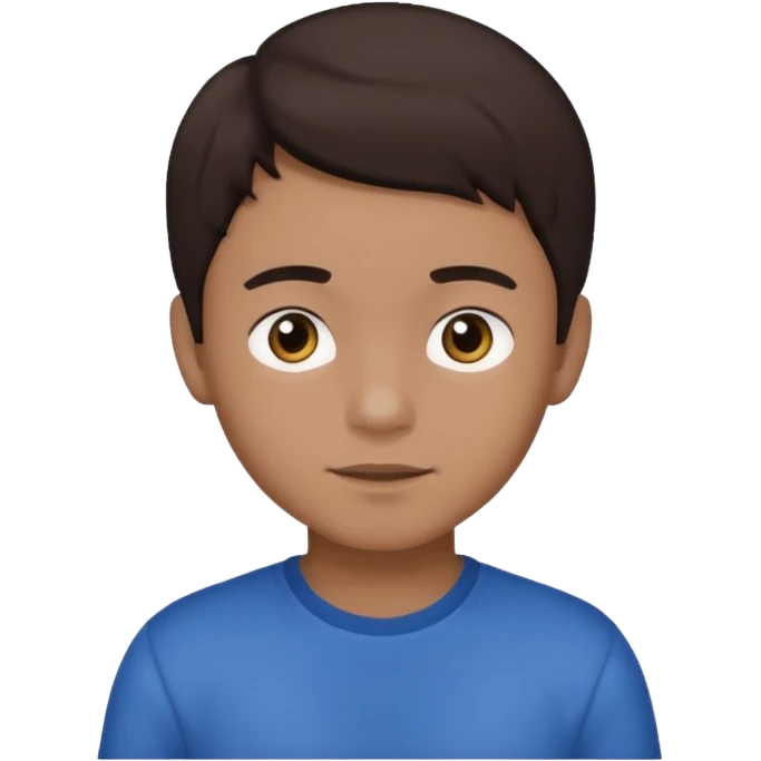 Dark brown hair, make the boy mixed race and is a boy emoji
