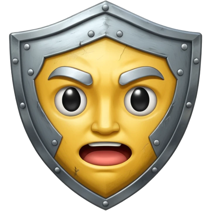 you know the emoji "sadge". i want a shield with that same expression and face :shieldge: like a sad shield emoji