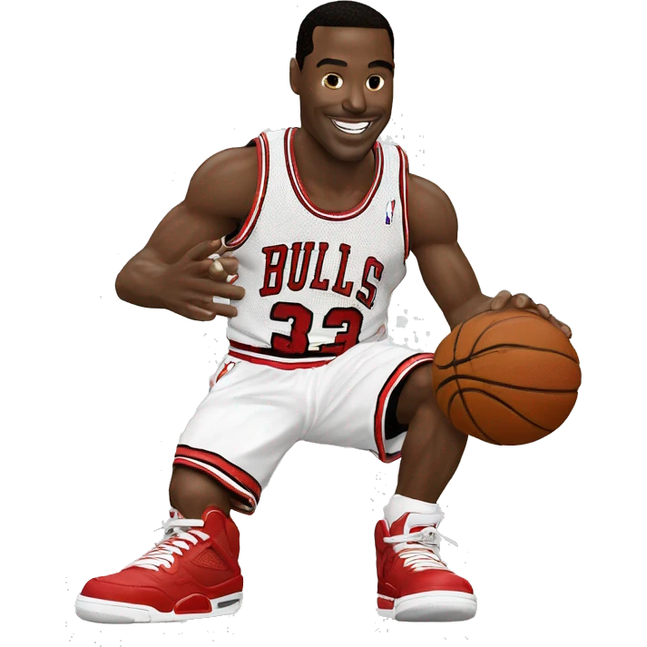 Michel Jordan qui porte des Jordan 4 emoji