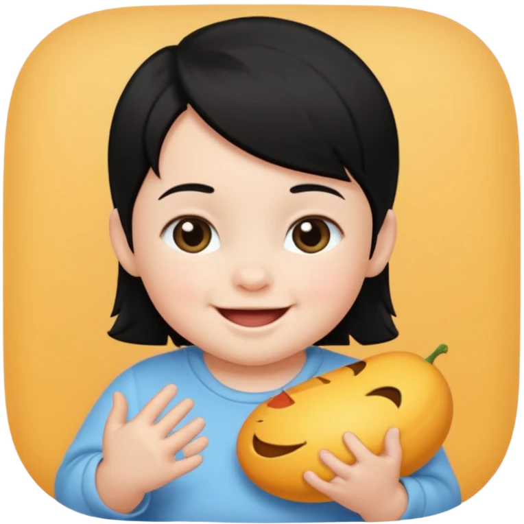 a black hair baby  emoji