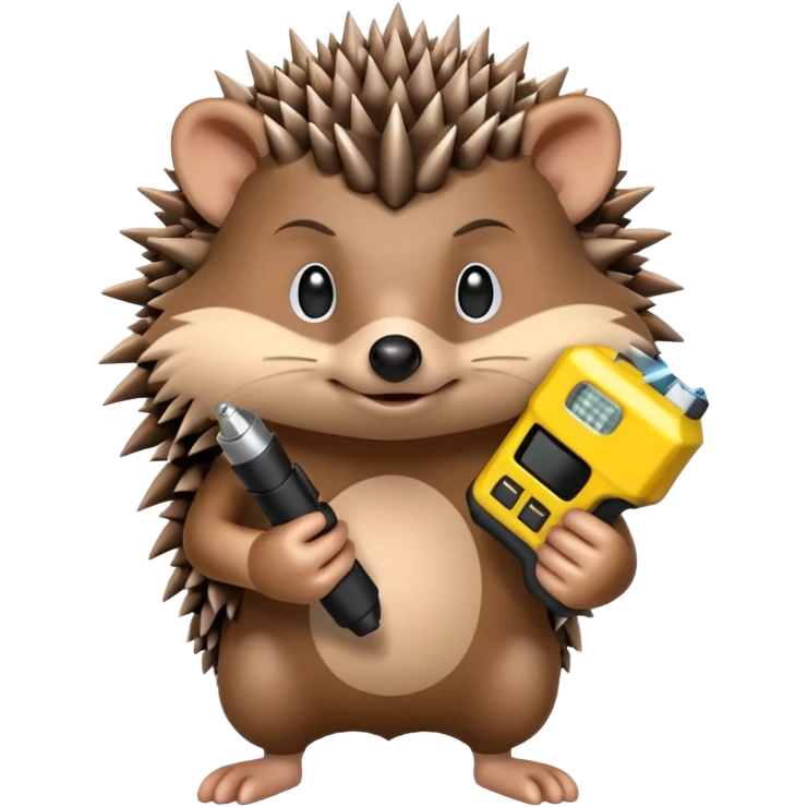 Hedgehog holding a taser emoji