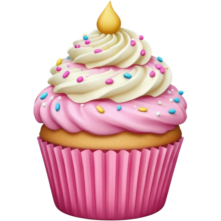Cupcake with pink icing emoji