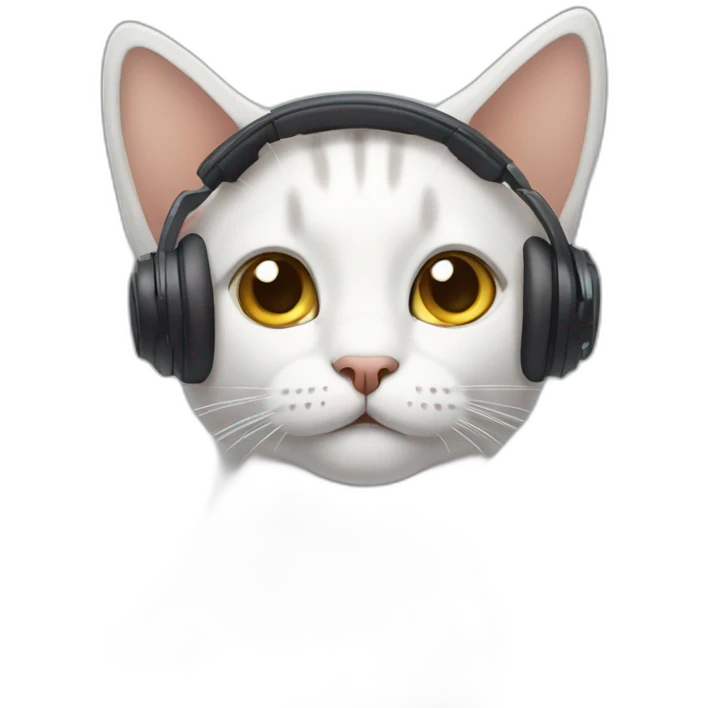 cat with heasphone without glass emoji