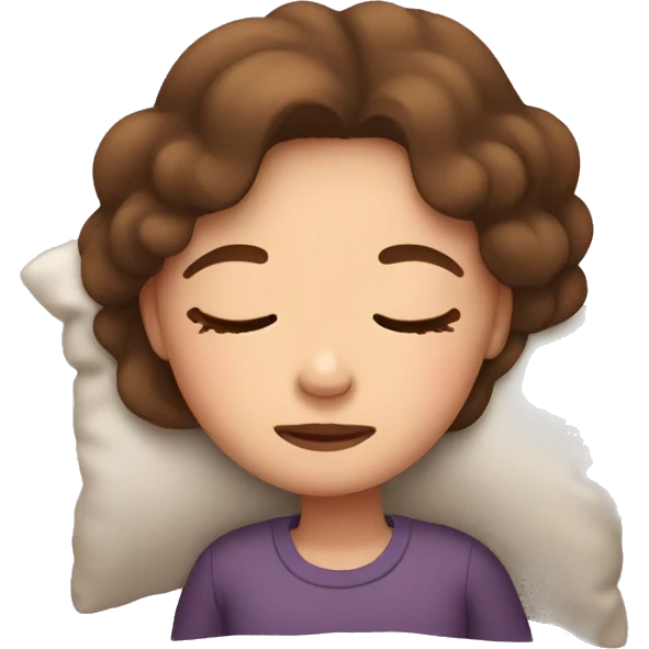 Girl with brown hair sleeping emoji