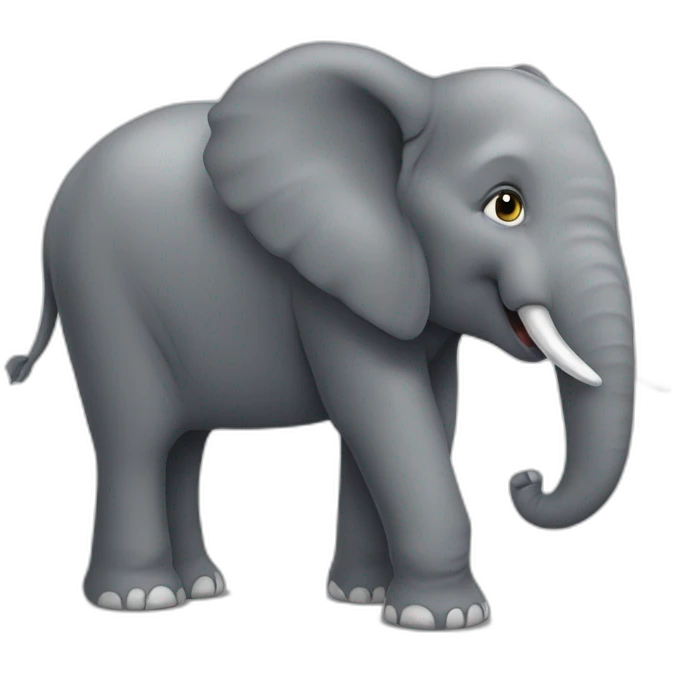 Chat sur éléphant emoji