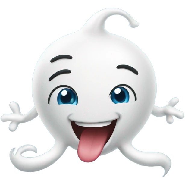 Happy swimming sperm emoji