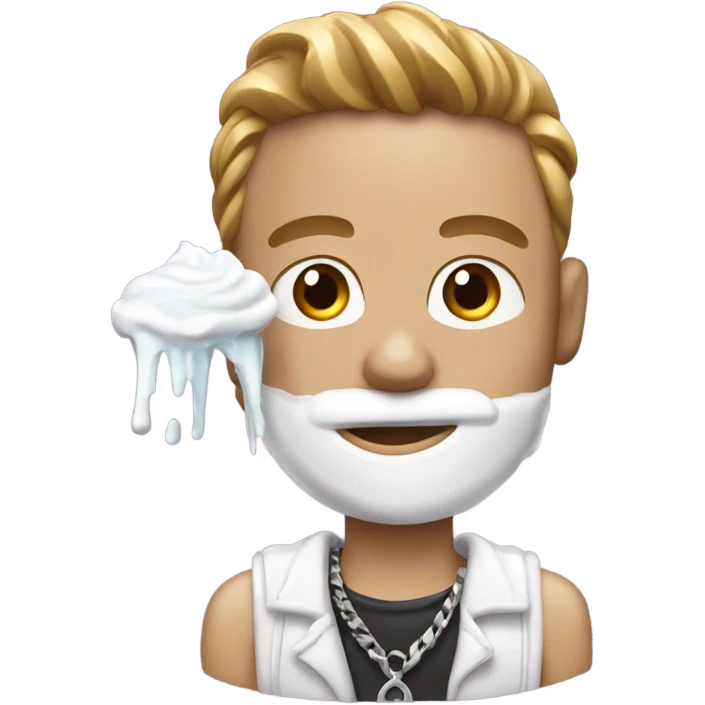 male with shaving cream and razor in hand jewelry emoji