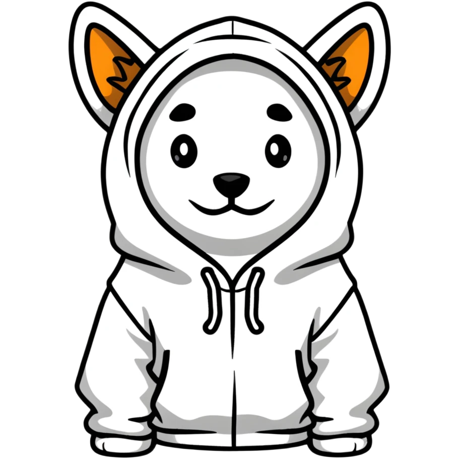 Dog wearing hoodie emoji